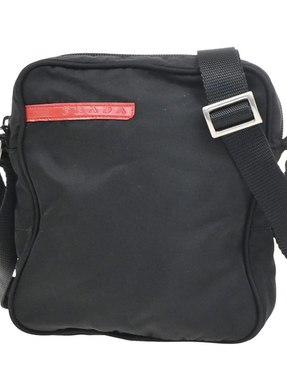 PRADA Sport Line Shoulder Crossbody Bag Nylon Leather Canvas Black SHW 07KD090
